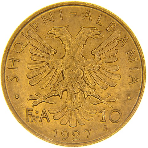 10 Franga Ari 1927 - Zog I - Albania