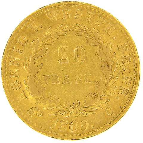 20 Franken 1808-1813 C - Girolamo Napoleone - Westphalia - Germania