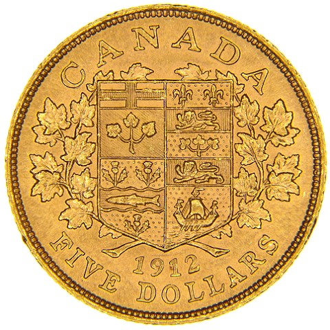 5 Dollari 1912 - Giorgio V - Canada