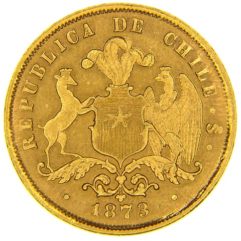 5 Pesos 1873 - Cile