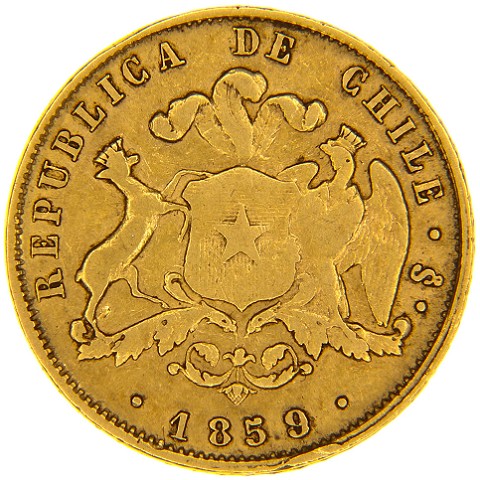 5 Pesos 1859 - Cile