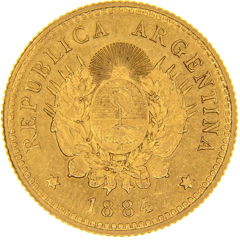 2,5 Pesos - 1/2 Argentino 1881-1884 - Argentina