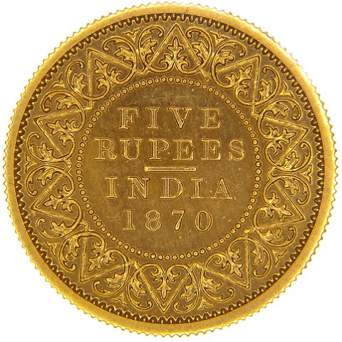 5 Rupie 1870 - Vittoria - India