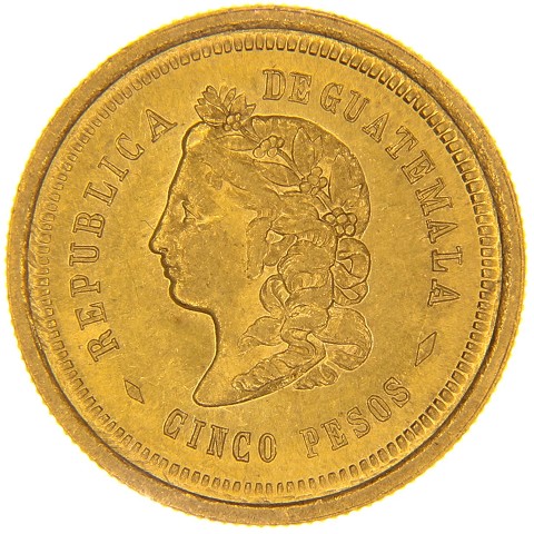 5 Pesos 1872-1878 - Guatemala
