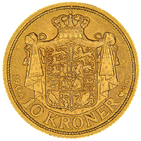 10 Corone 1908-1909 - Federico VIII - Danimarca