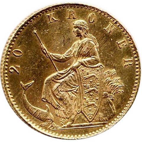 20 Corone 1873-1900 - Cristiano IX - Danimarca