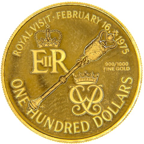 100 Dollari 1975 - Elisabetta II - Bermuda