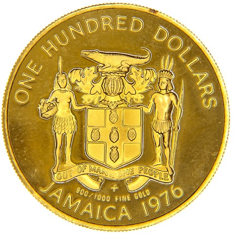 100 Dollari 1976 - Elisabetta II - Jamaica