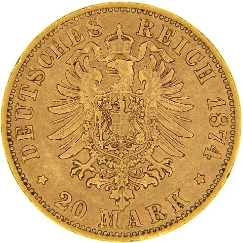 20 Marchi 1874-1876 - Carlo I - Germania - Wurttemberg