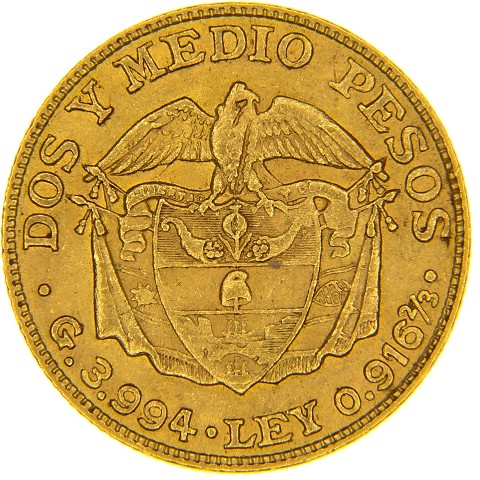 2,5 Pesos 1919-1920 - Colombia