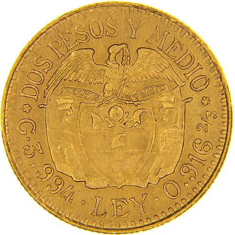 2,5 Pesos 1924-1929 - Colombia